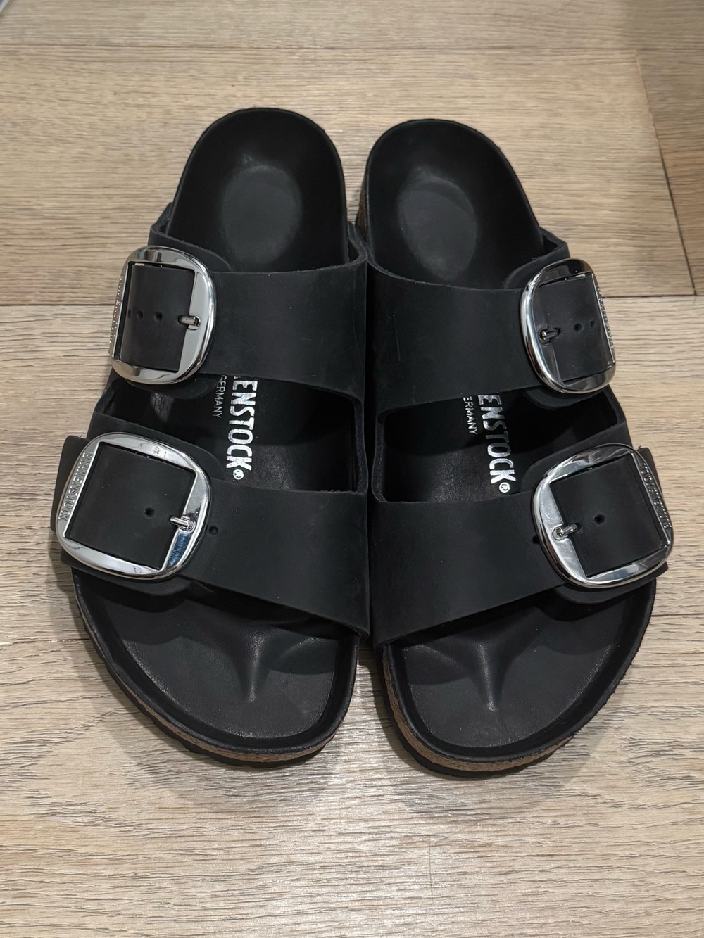 Birkenstock Arizona Big Buckle Black Oiled Leather in Wide 41 US 10